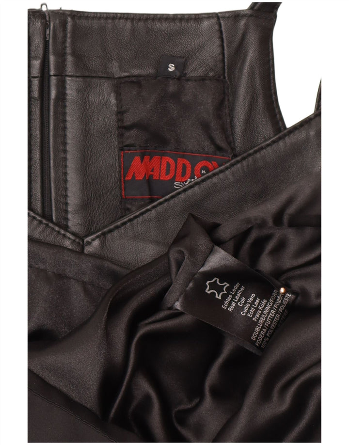 MADDOX Rochie din piele fără mâneci pentru femei UK 10 Piele neagră mică