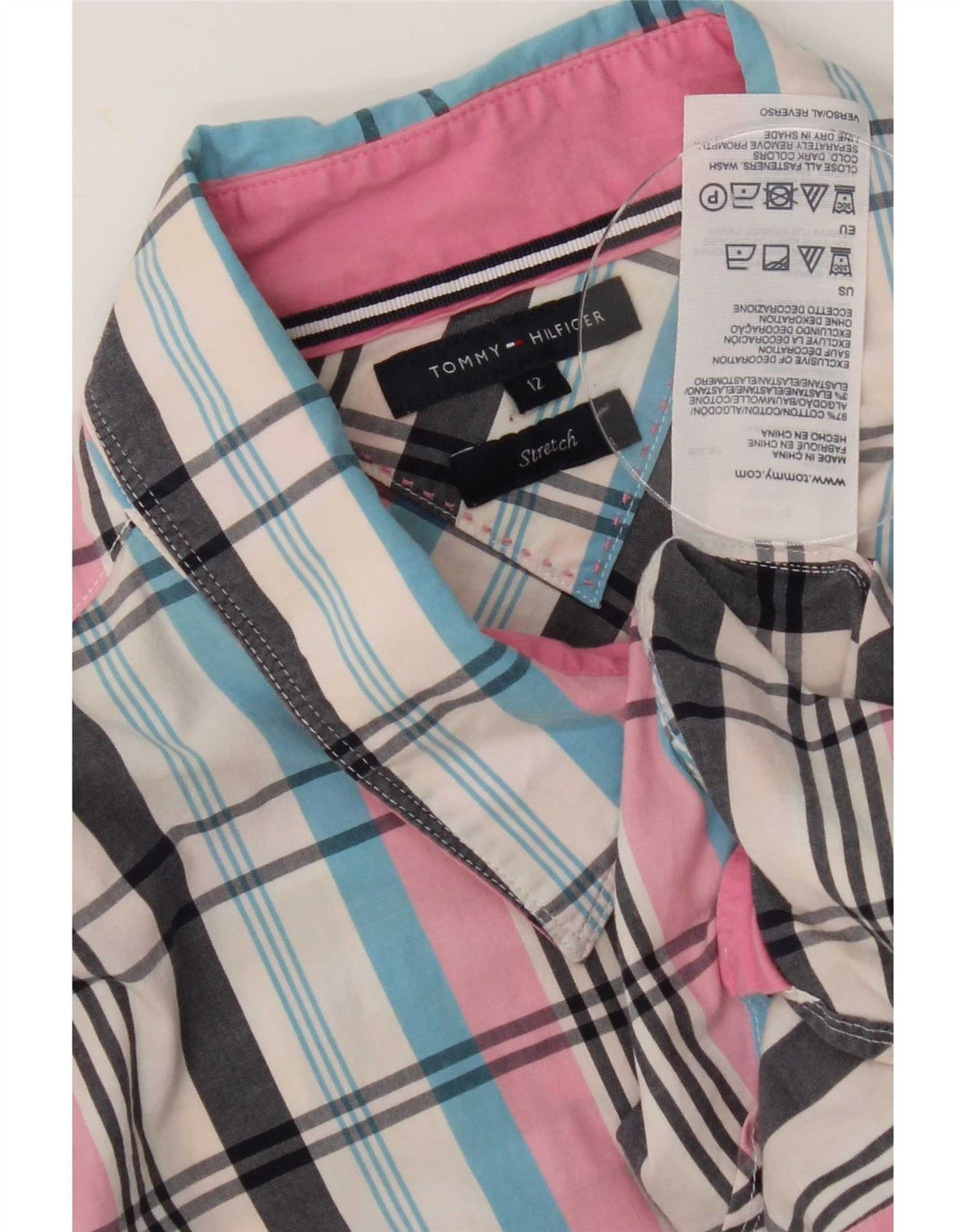 Cămașă Tommy Hilfiger pentru femei US 12, mare, multicolor, din bumbac carouri