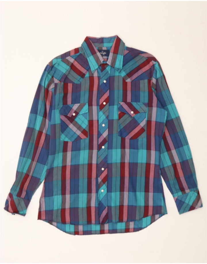 WRANGLER Mens Shirt Medium Multicoloured Striped Polyester Vintage Wrangler and Second-Hand Wrangler from Messina Hembry 