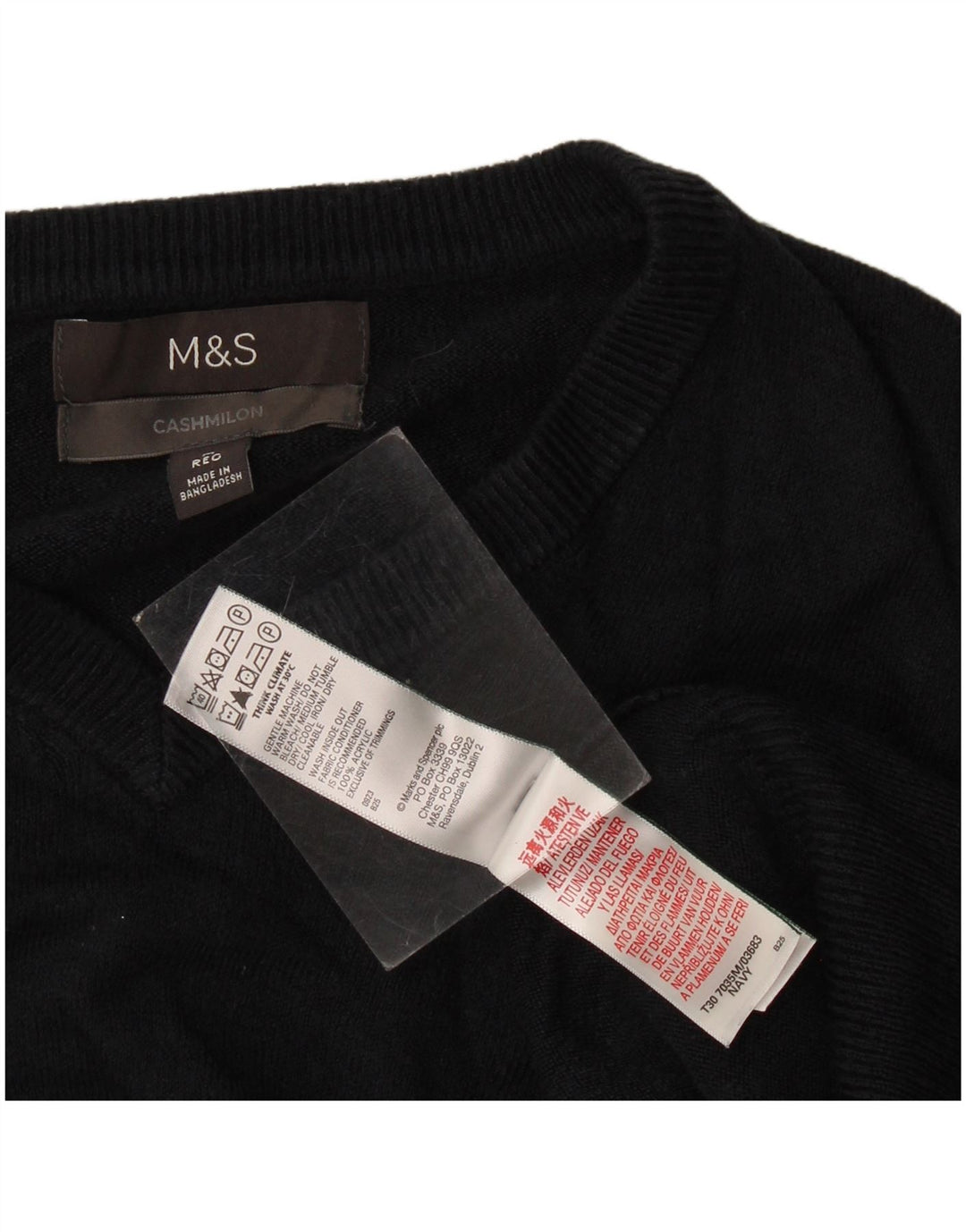 Pulover pentru bărbați Marks & Spencer, cu decolteu în V, mediu acrilic, albastru bleumarin