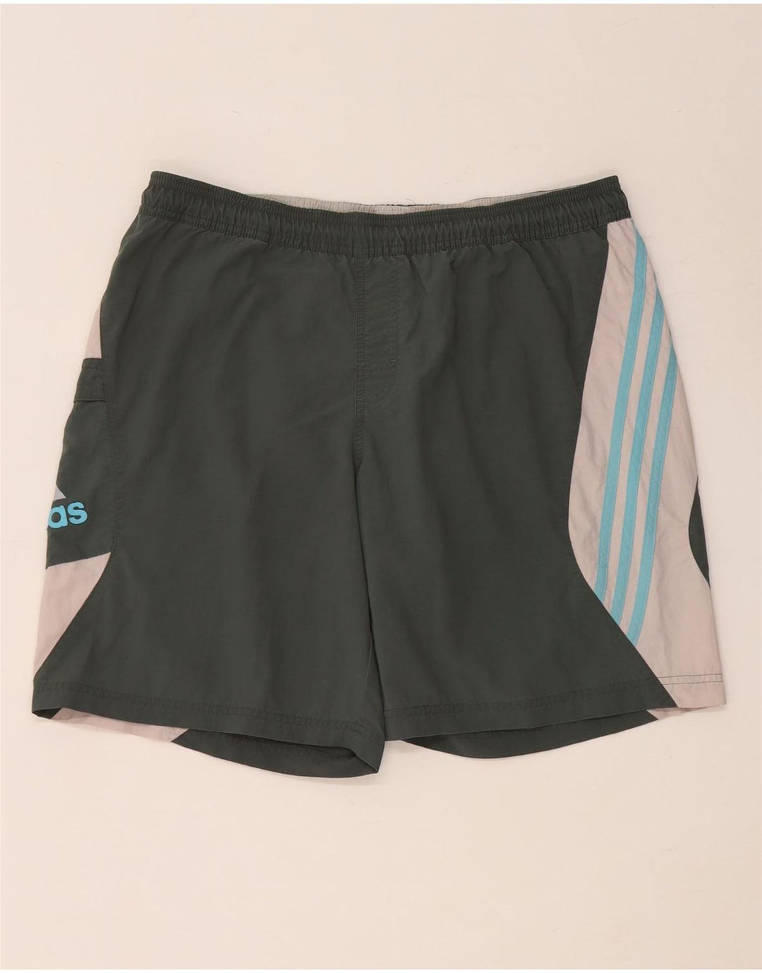 Pantaloni scurți sport grafic ADIDAS pentru bărbați, mediu kaki, poliamidă color bloc