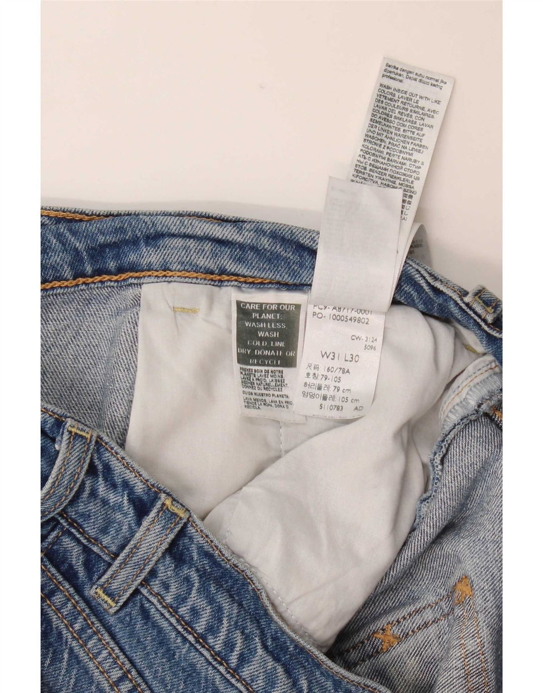 Blugi evazați Levi's Ribcage Bell pentru femei W31 L30 Bumbac albastru
