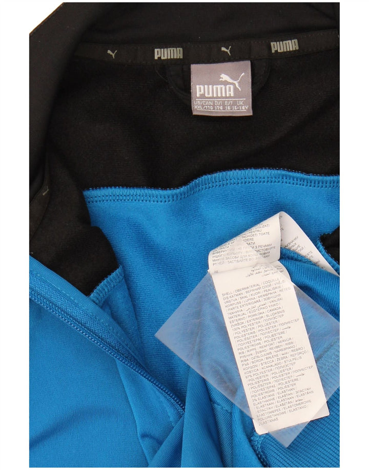 Jachetă de trening Puma pentru băieți 15-16 ani, albastru, poliester color bloc