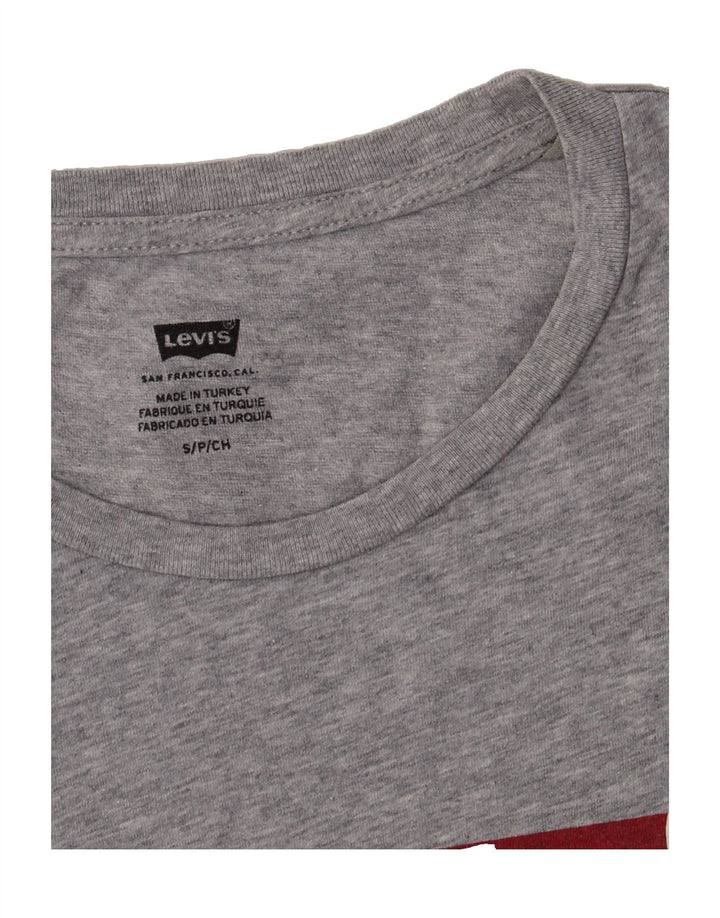 LEVI'S Mens Graphic T-Shirt Top Small Grey Cotton Vintage Levi's and Second-Hand Levi's from Messina Hembry 