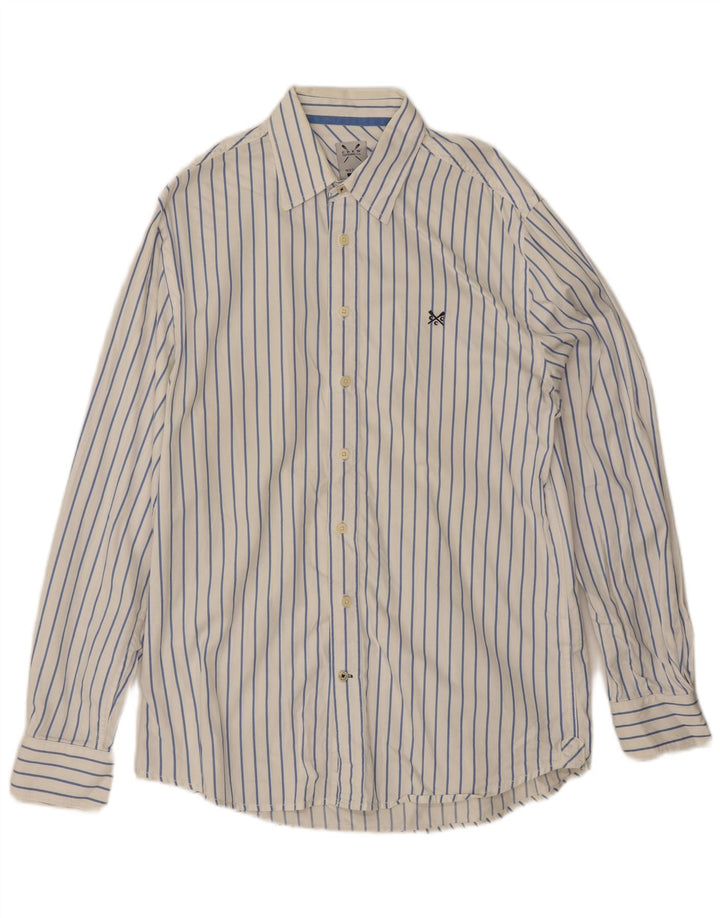 Crew Clothing Cămașă croită pentru bărbați, bumbac cu dungi albe medii