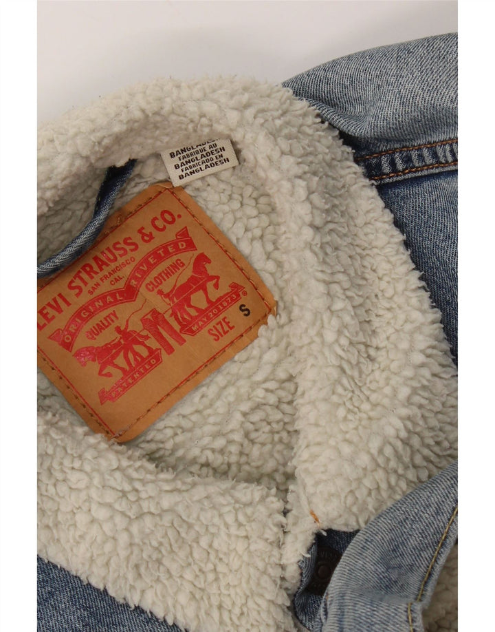 Jachetă pentru bărbați Levi's Sherpa Denim UK 36 Small Blue Bumbac