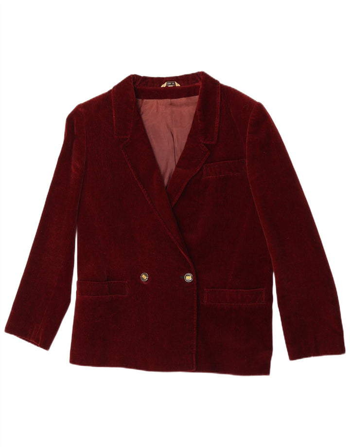 Confezioni Di Lusso Jachetă Blazer pentru Femei la Dublu Breasted IT 44 Medium Burgu