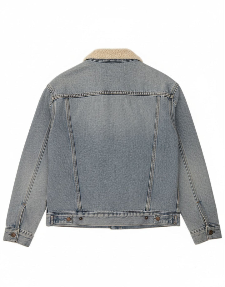 LEVI'S Womens Denim Sherpa Jacket UK 6 XS Blue