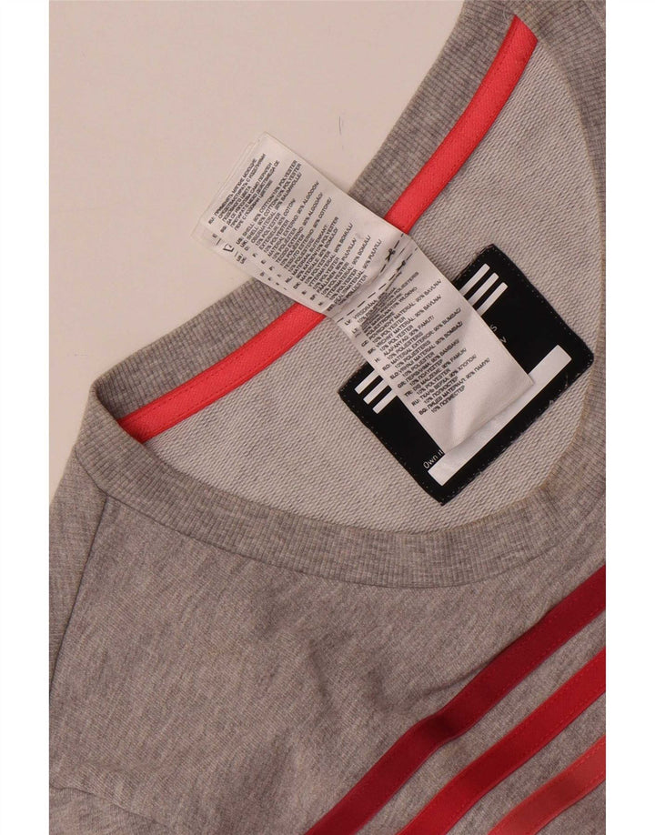 Pulover adidas pentru femei UK 12/14, bumbac cu pete gri mediu