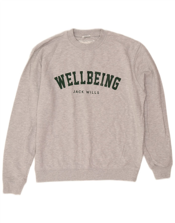 Pulover Jack Wills pentru bărbați, cu croiala relaxată, gri mediu, pete