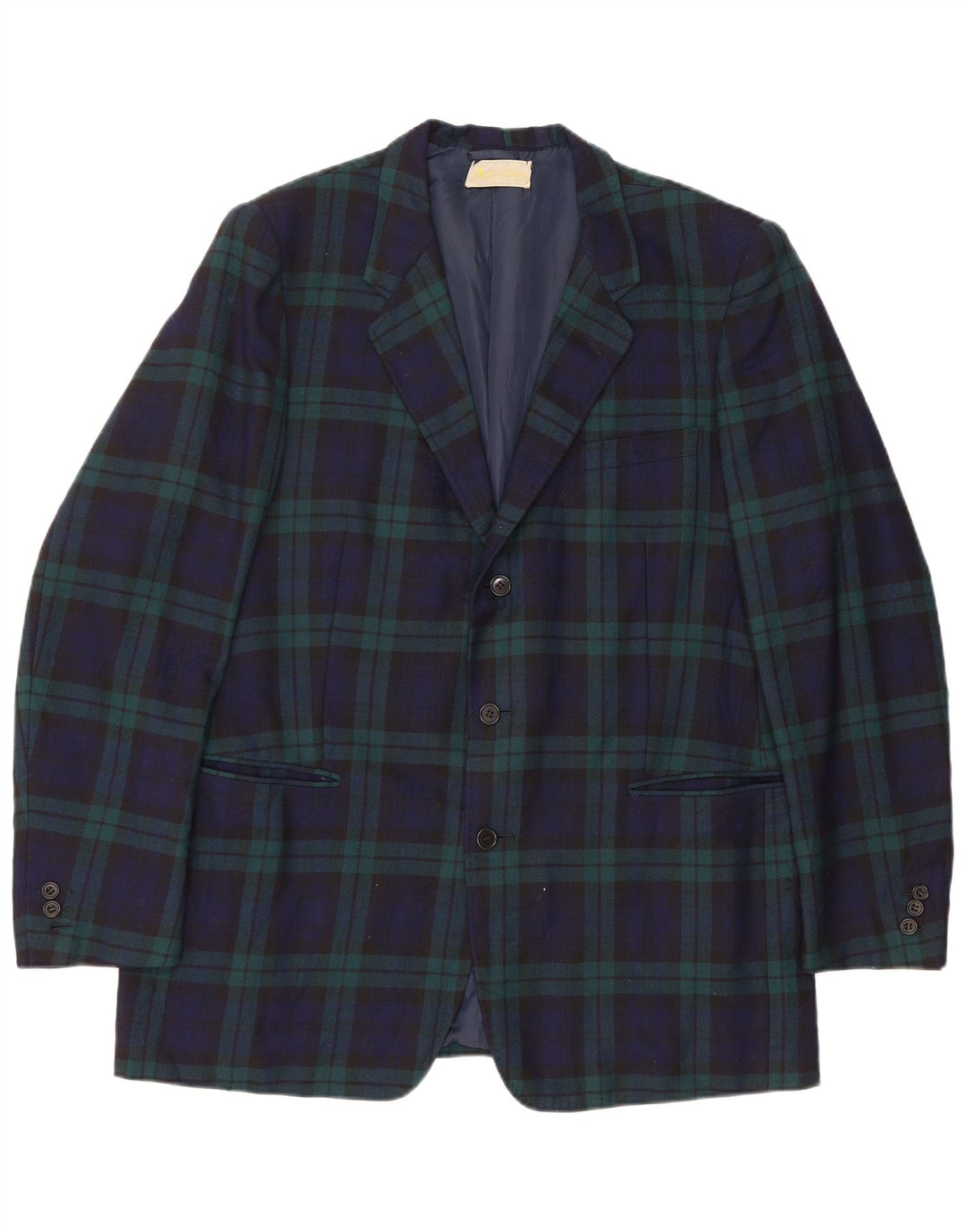 AQUASCUTUM Jachetă pentru bărbați cu 3 nasturi, UK 40, mare, bleumarin, carouri