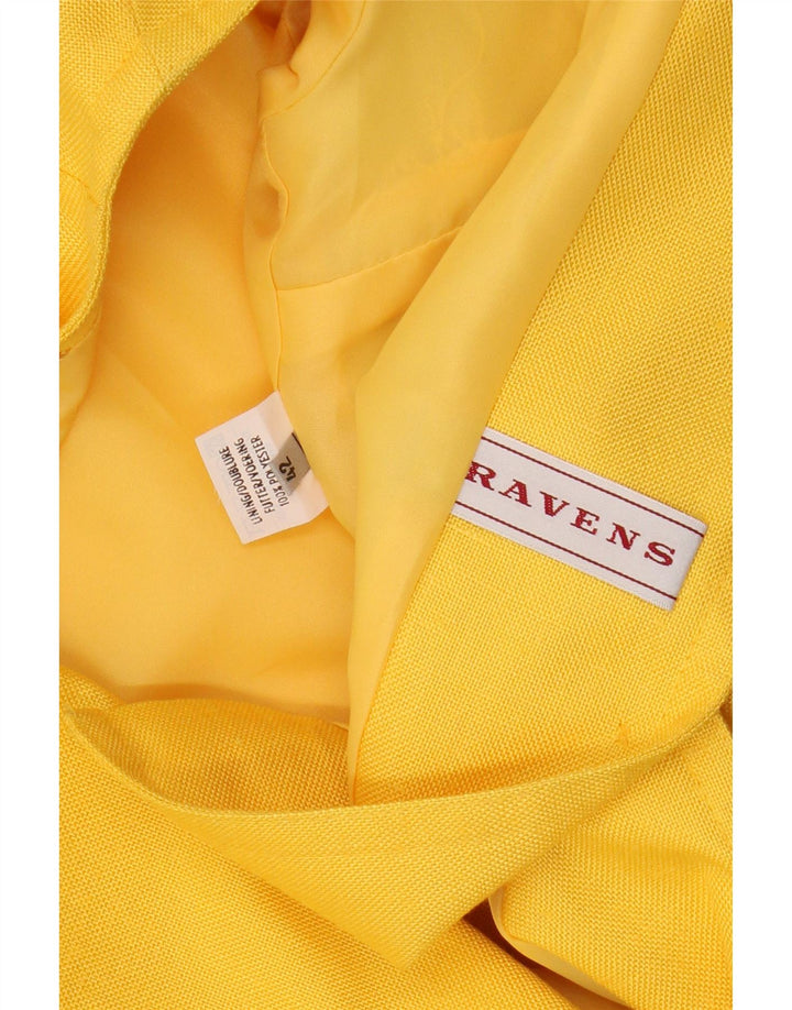 RAVENS Jachetă pentru femei Crop 1 Button Blazer IT 42 Poliester galben mediu