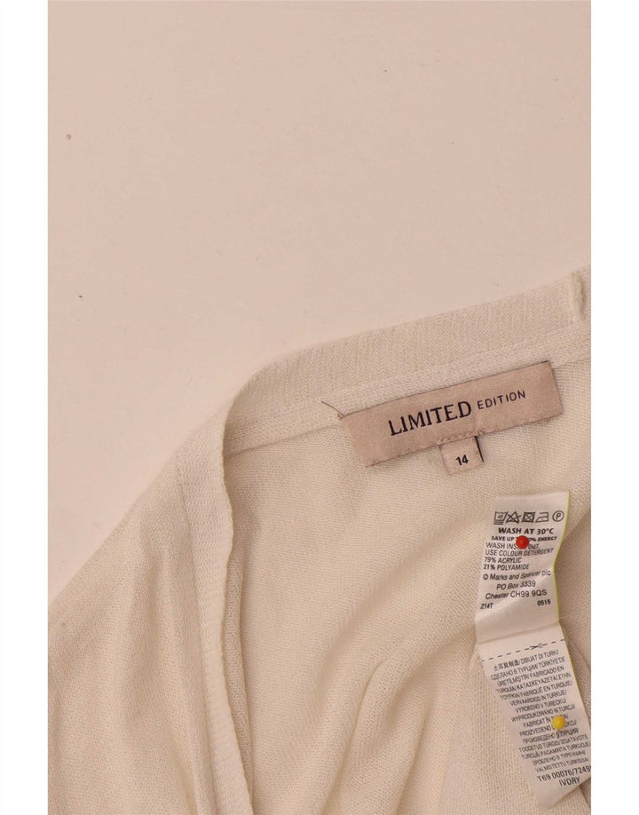 Pulover cardigan cu paragate pentru femei Marks & Spencer UK 14 Medium Off White