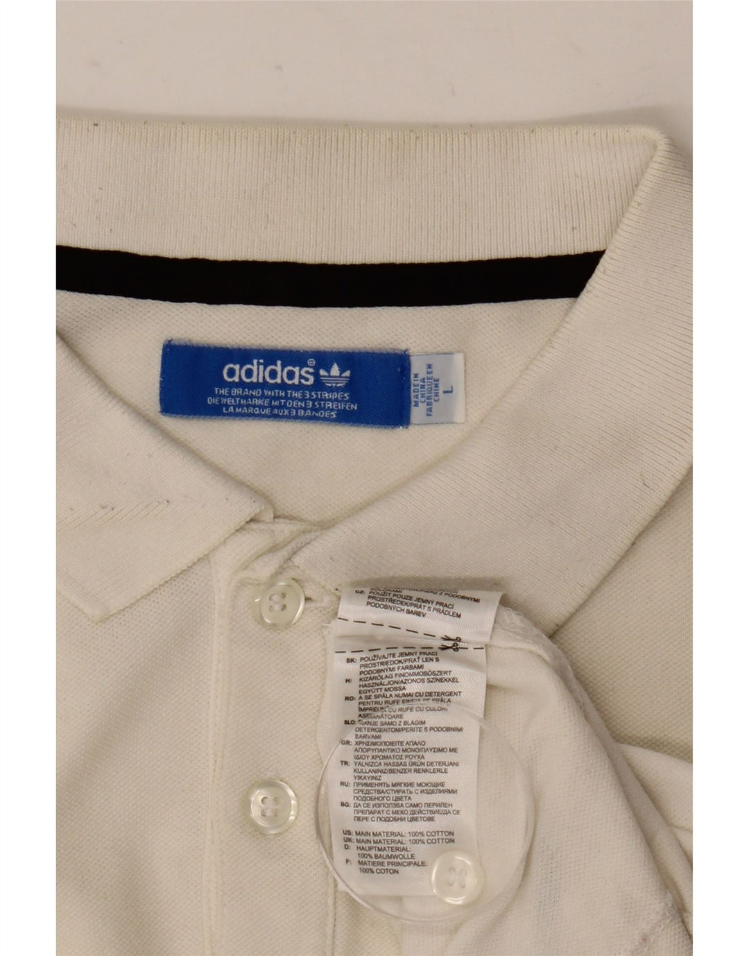 Tricou polo Adidas pentru bărbați, mare, alb, bumbac