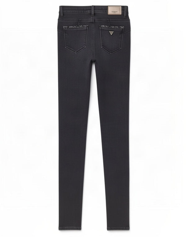 Blugi skinny Guess Curve X cu talie medie pentru femei W26 L30 bumbac bleumarin