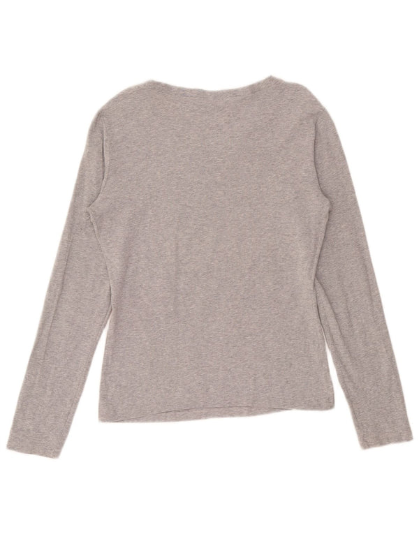 Moschino Top grafic cu mânecă lungă pentru femei UK 14 Large Grey Flecked