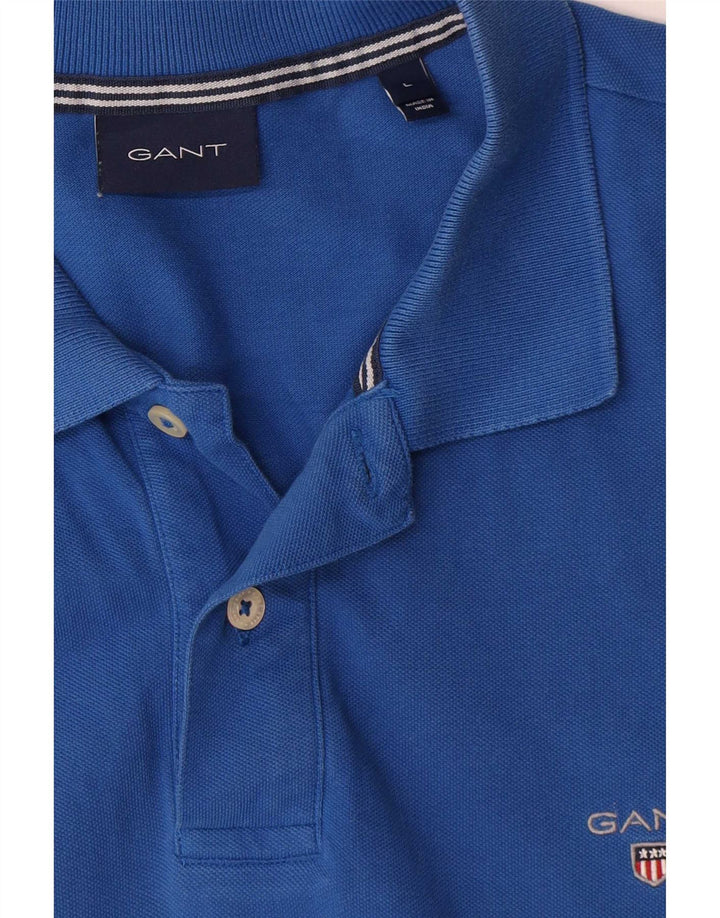 Tricou polo pentru bărbați Gant, mare, albastru, bumbac