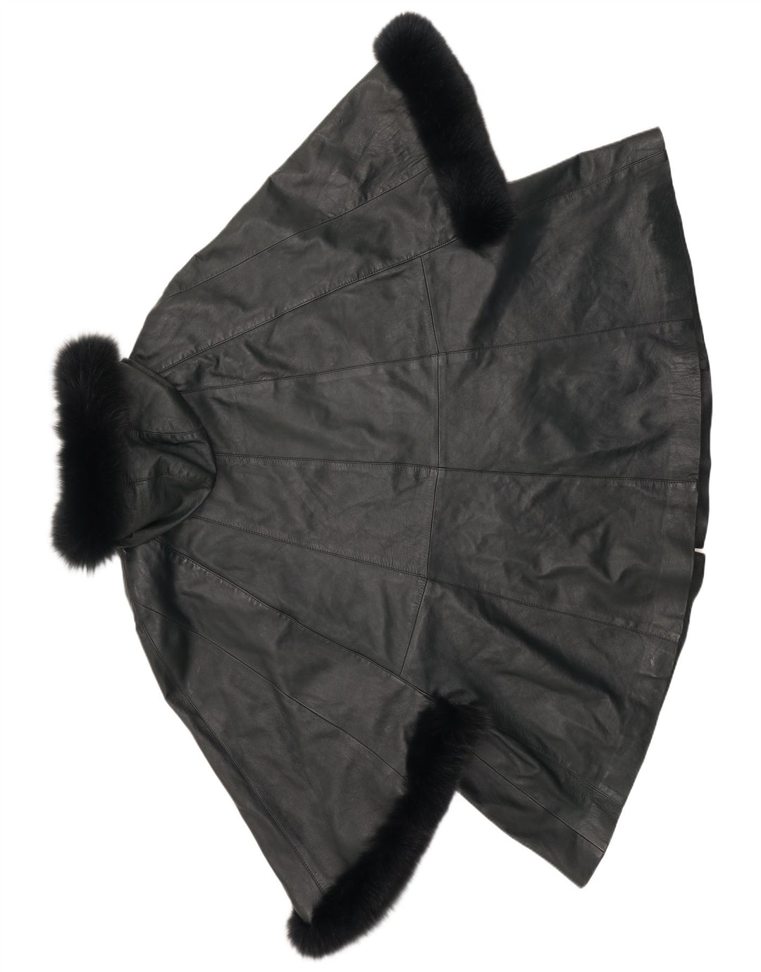 Poncho din piele pentru femei cu glugă SAKI UK 10 Mic din piele verde