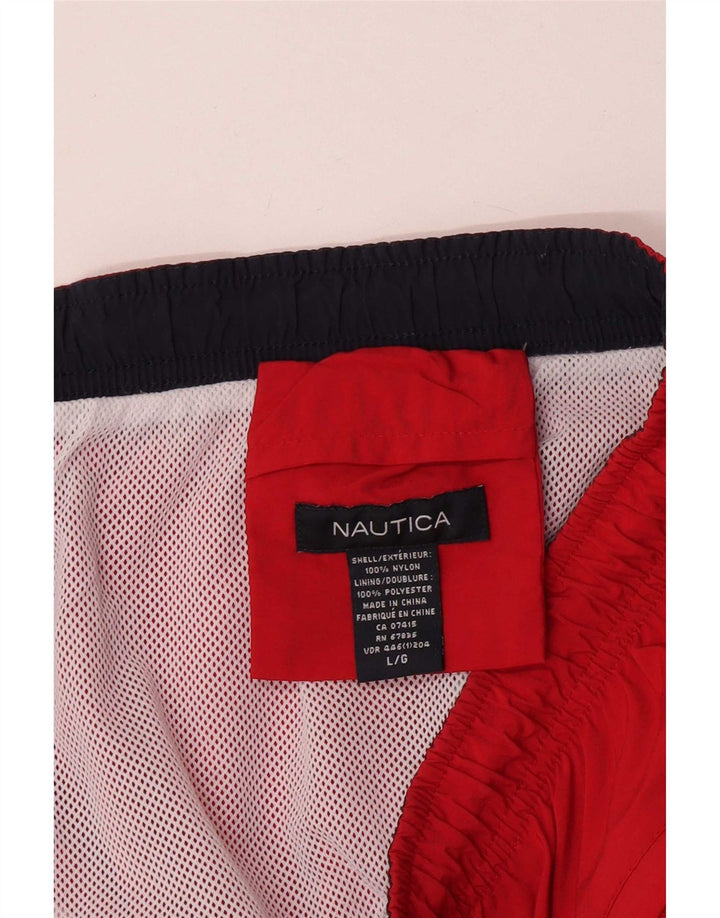 Pantaloni scurți de înot Nautica pentru bărbați, nailon roșu mare