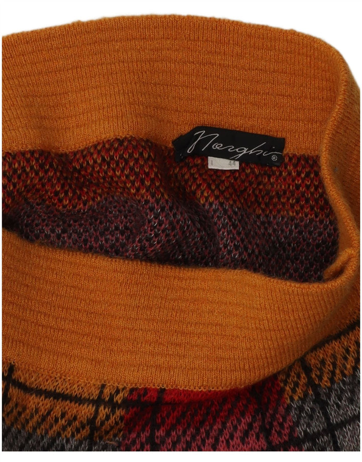 Fusta creion Vintage pentru femei tricot IT 44 Medium W26 Multicolor Check