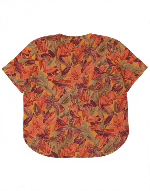 Bluză vintage cămașă cu mânecă scurtă pentru femei UK 18 XL, multicoloră, florală