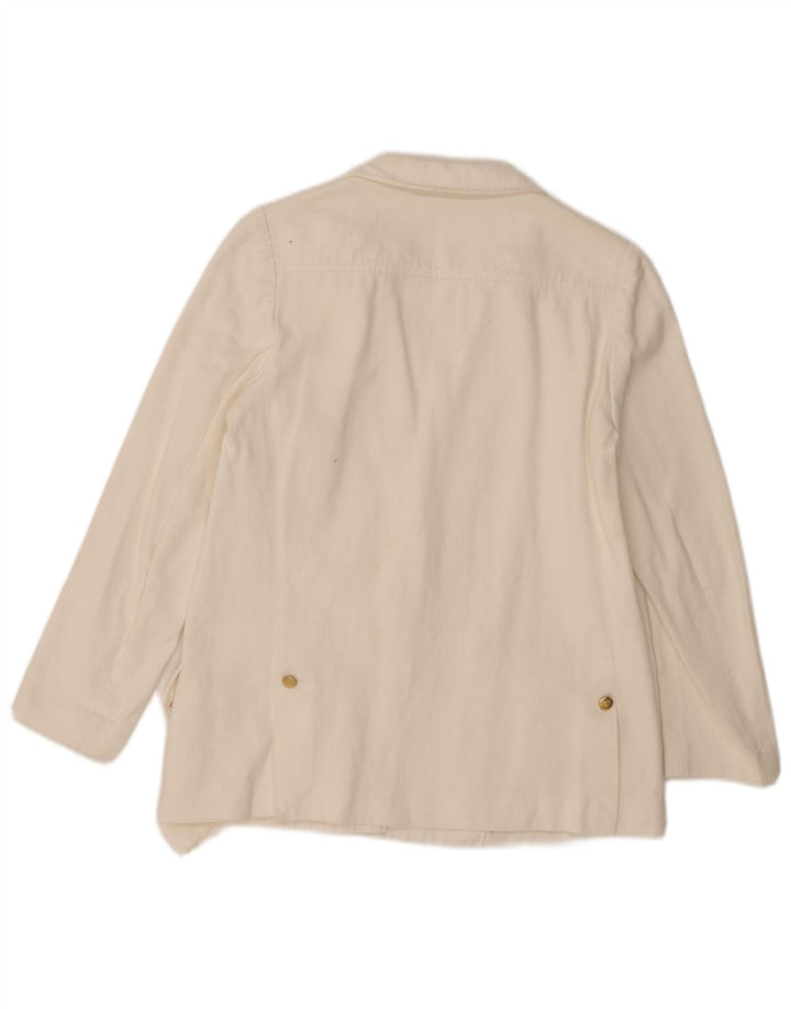 Yves Saint Laurent Jachetă pentru femei din denim cu 2 nasturi UK 10 Small White