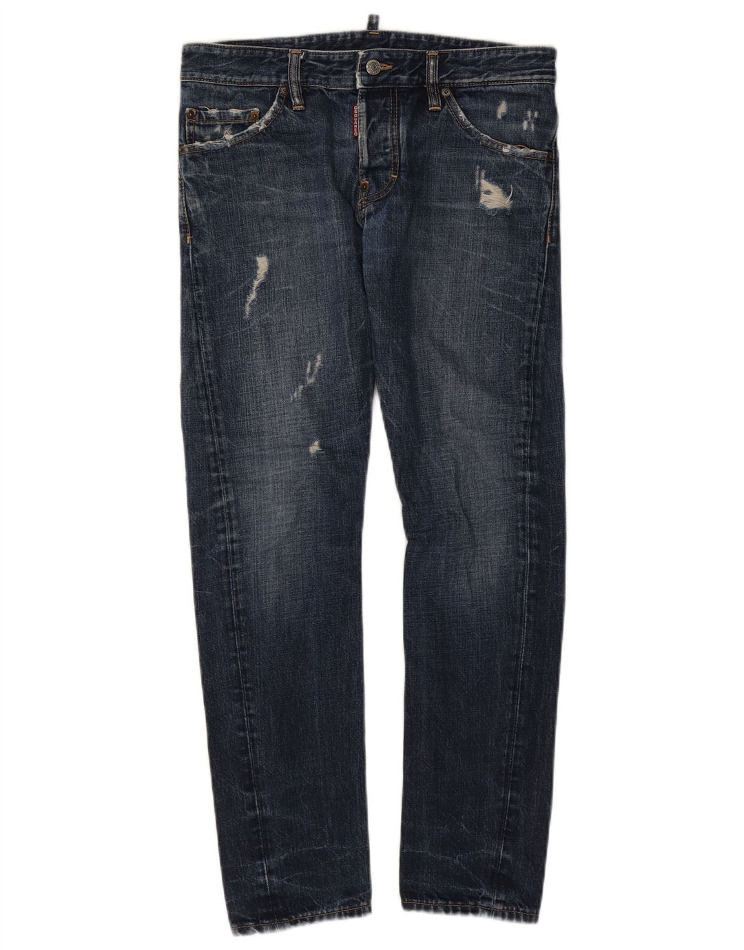 Dsquared Blugi slim pentru femei distressed IT 46 Large W32 L29 Blue Bumbac