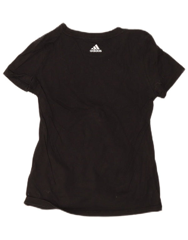 Adidas Girls Graphic T-Shirt Top 11-12 Years Black Cotton