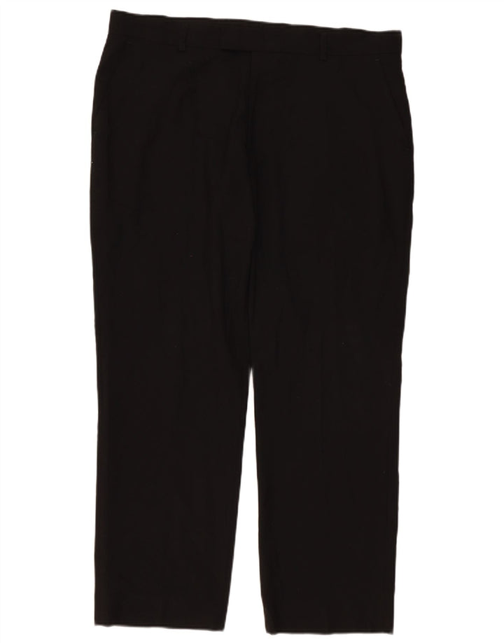 Marks & Spencer Pantaloni de costum croiți pentru bărbați L38 L29 Poliester negru