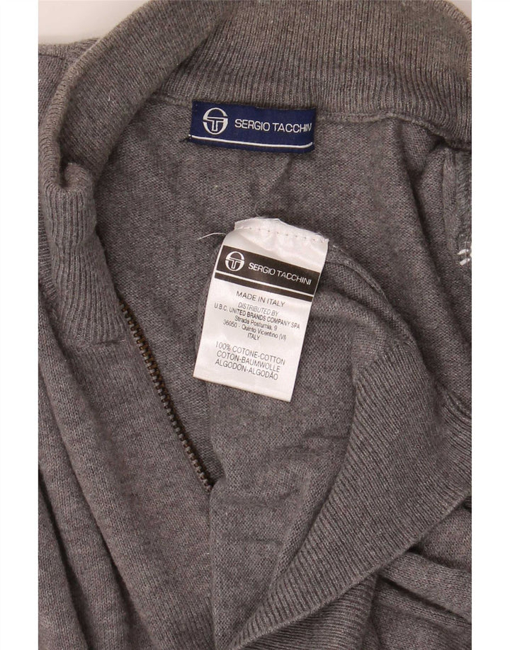 Pulover cardigan pentru bărbați Sergio Tacchini, bumbac gri mediu