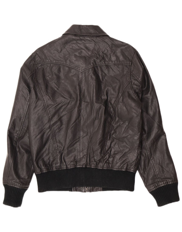 Jack & Jones Jachetă de piele pentru bărbați UK 36 Small Black