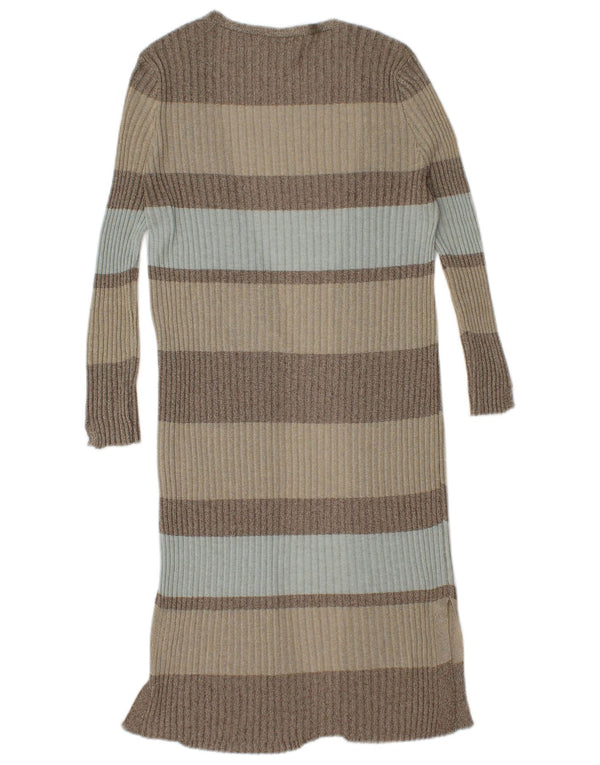 Pulover cardigan cu lungă pentru femei Zara UK 12 Mediu, multicolor, cu dungi