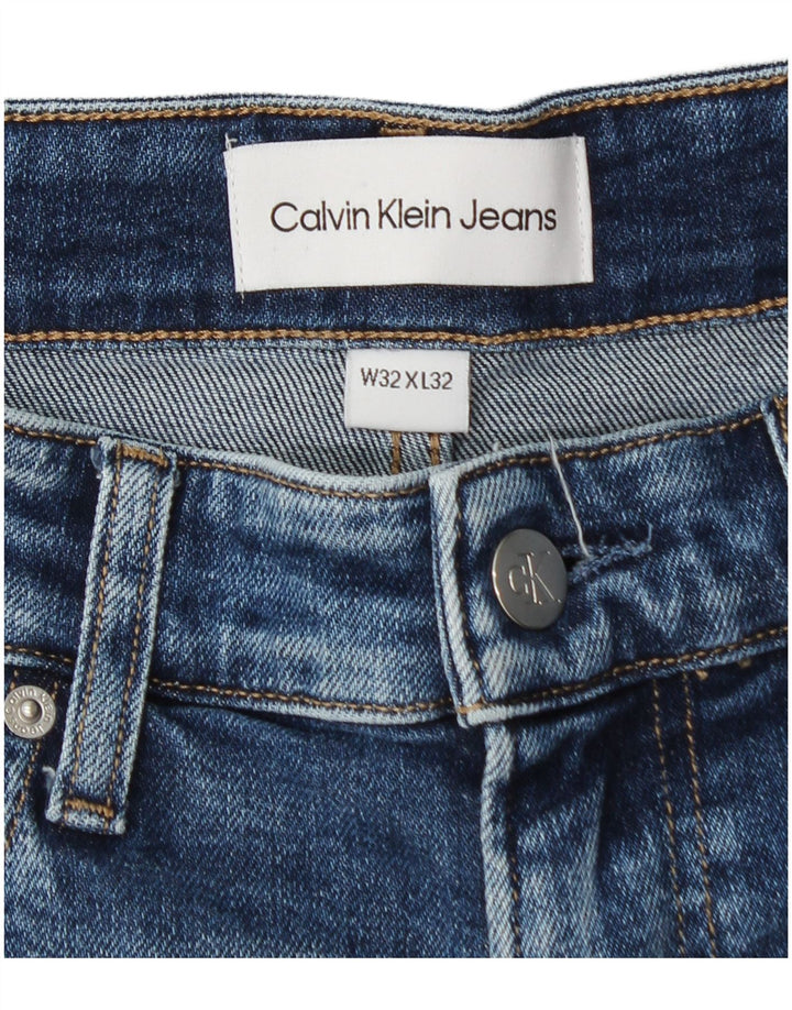 Calvin Klein Blugi drepti pentru bărbați W32 L27 Bumbac albastru