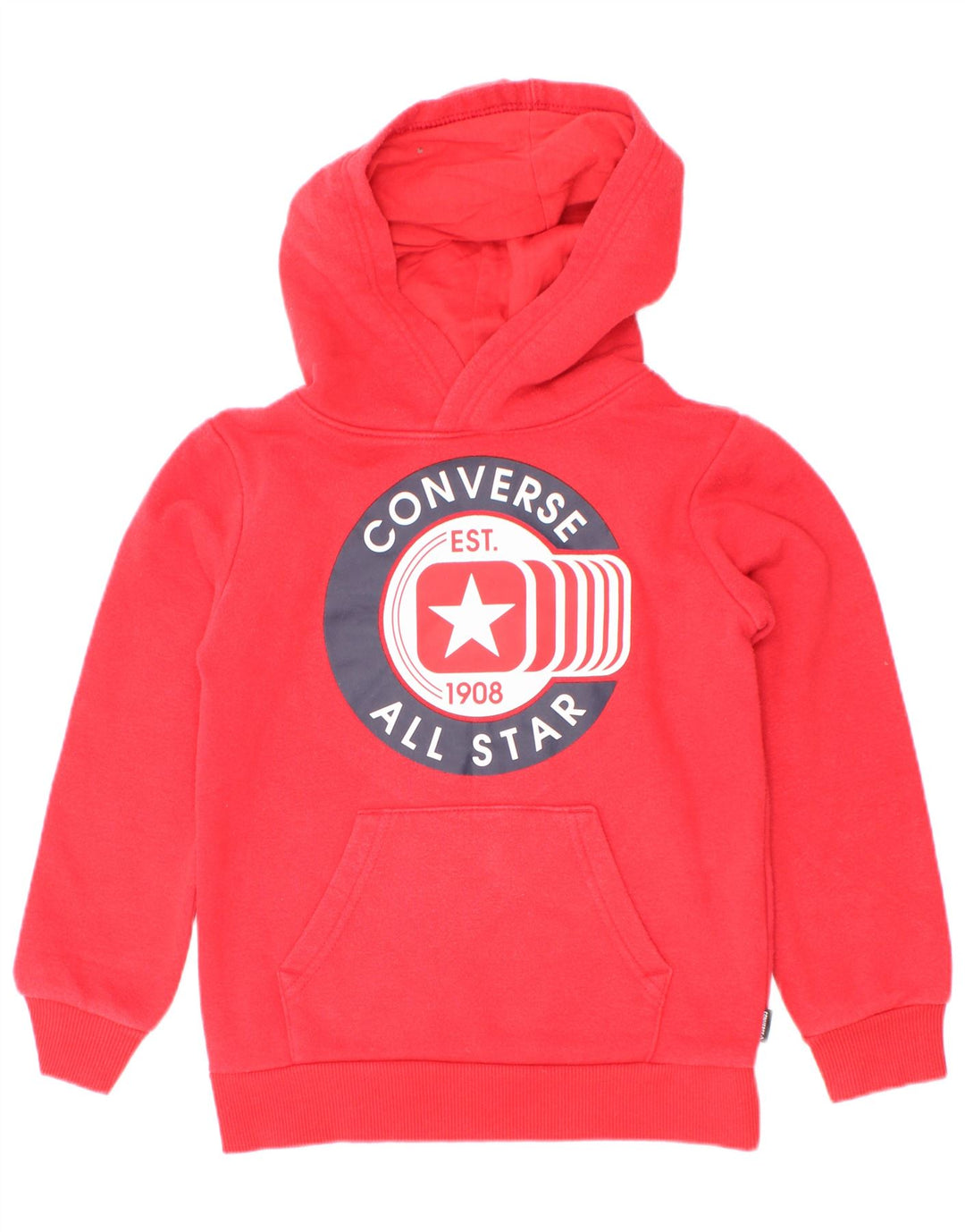 Pulover pentru băieți Converse Graphic Hoodie, 3-4 ani, bumbac roșu