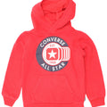 Pulover pentru băieți Converse Graphic Hoodie, 3-4 ani, bumbac roșu