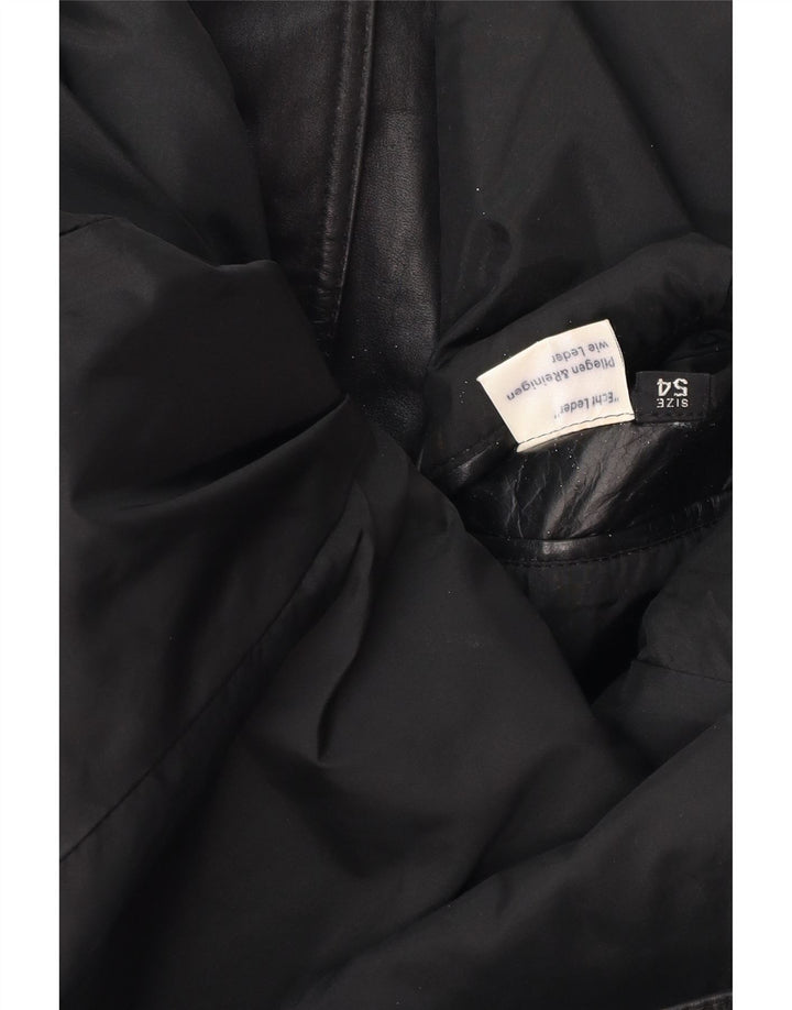Jachetă de piele vintage pentru bărbați UK 38 Medium Black Leather