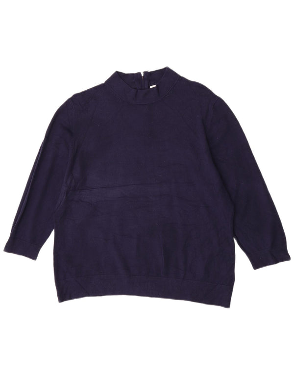 Pulover pentru femei John Lewis, cu mânecă 3/4, cu gâtul turn, Marea Britanie 18 XL, bleumarin