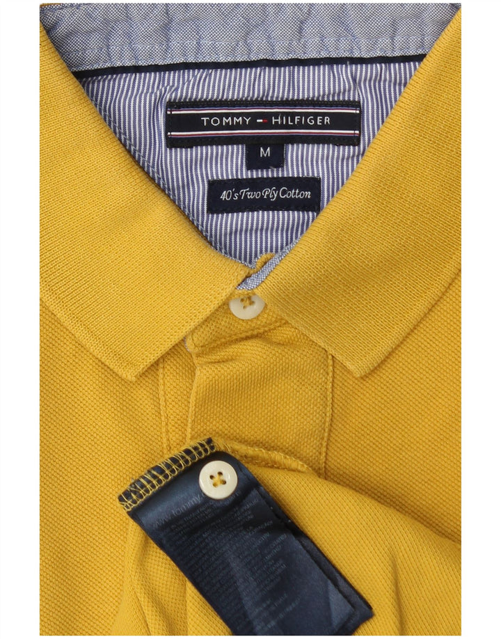 Tricou polo Tommy Hilfiger pentru bărbați, bumbac galben mediu