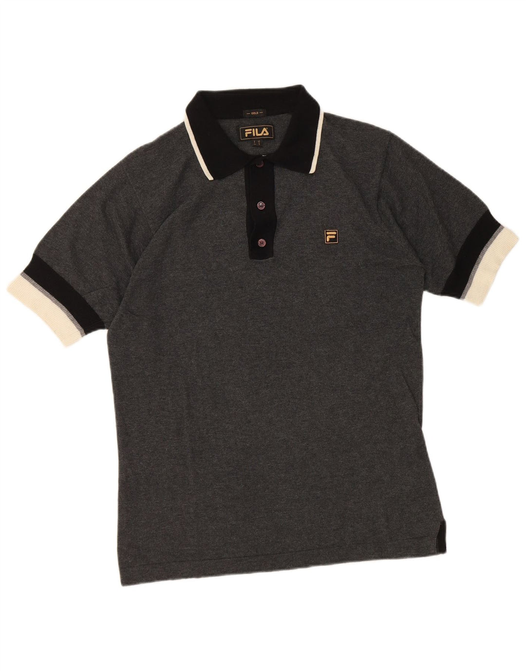 Tricou polo Fila pentru bărbați, bumbac color bloc, gri mic