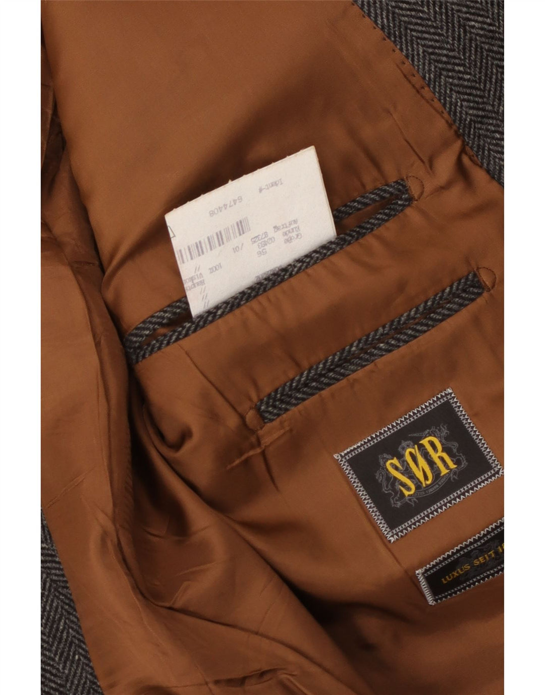 Jachetă vintage pentru bărbați, cu 2 nasturi, IT 56 3XL, lână gri Herringbone