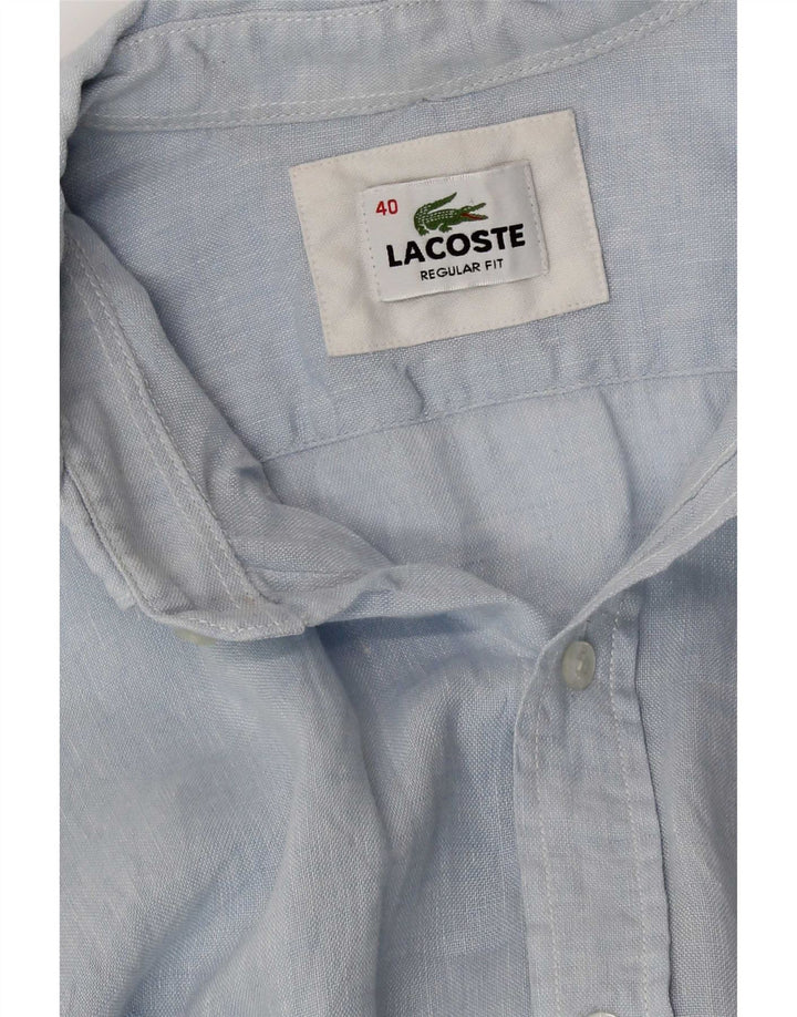 Cămașă Lacoste pentru bărbați, cu formă regulată, mărimea 40, in albastru mediu
