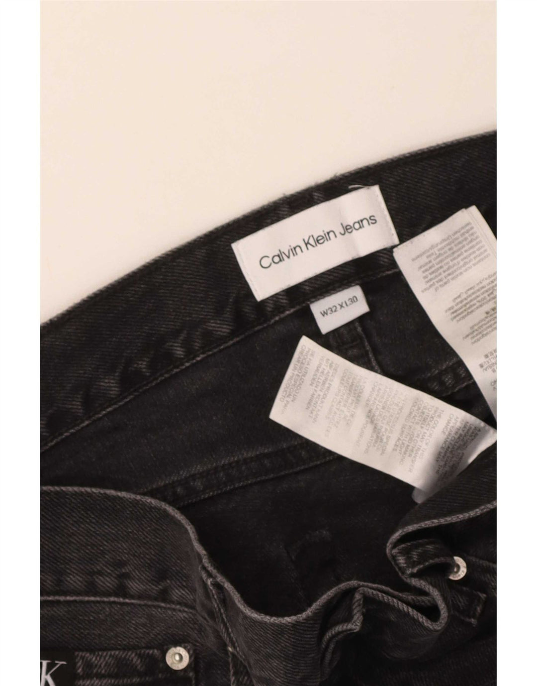 Calvin Klein Blugi drepti pentru bărbați W32 L30 bumbac negru