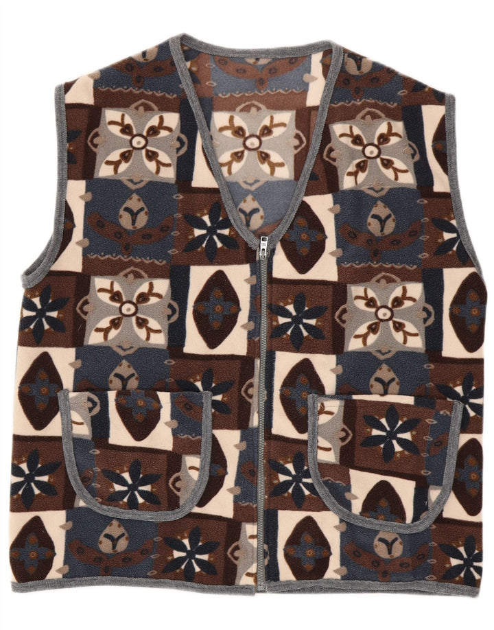 Gilet vintage pentru bărbați din fleece UK 40, mare, multicolor, patchwork