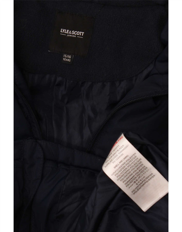 Jachetă căptușită cu glugă Lyle & Scott pentru băieți 15-16 ani poliester bleumarin