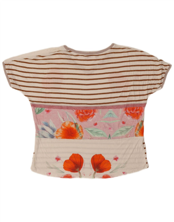 Desigual Tricou pentru femei Top UK 16 Large Off White Floral