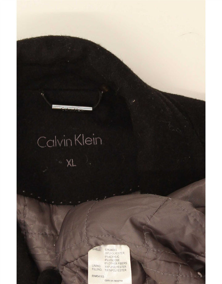 Palton dublu pentru bărbați Calvin Klein UK 42 XL Lână neagră