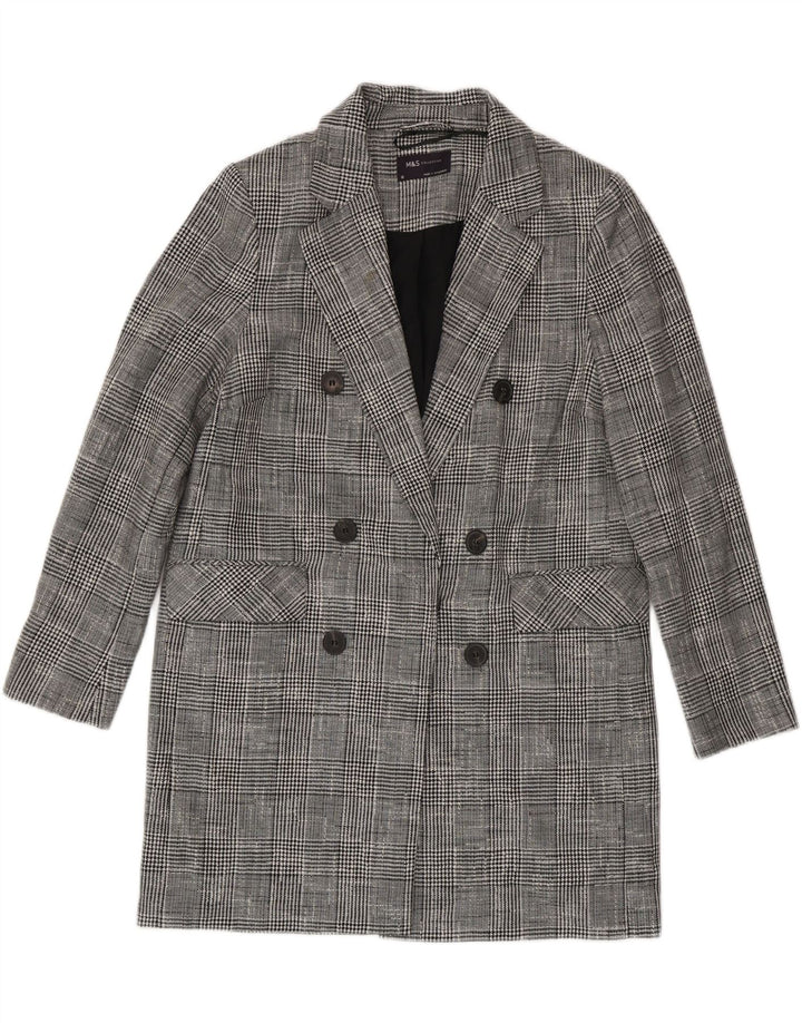 Palton dublu pentru femei Marks & Spencer UK 10 mic, gri, carouri
