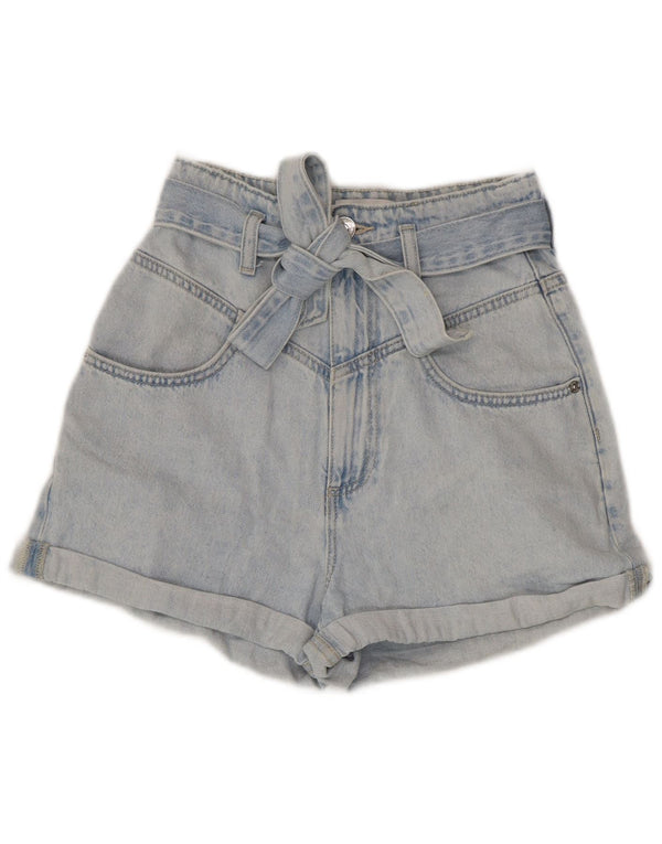 Pantaloni scurți din denim cu talie înaltă pentru femei Zara EU 32 2XS W22 Bumbac albastru