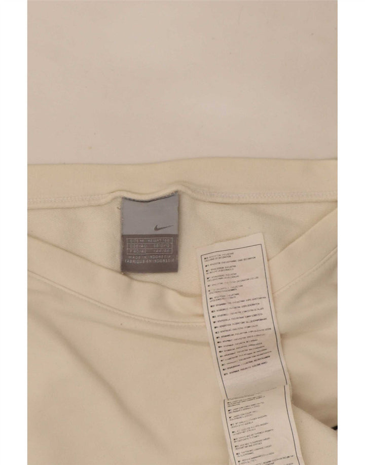 Top pentru femei Nike cu mânecă lungă Marea Britanie 10/12, bumbac alb mediu