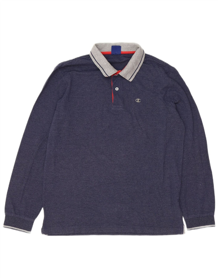 Tricou polo rugby cu mânecă lungă pentru bărbați Champion, albastru bleumarin mediu